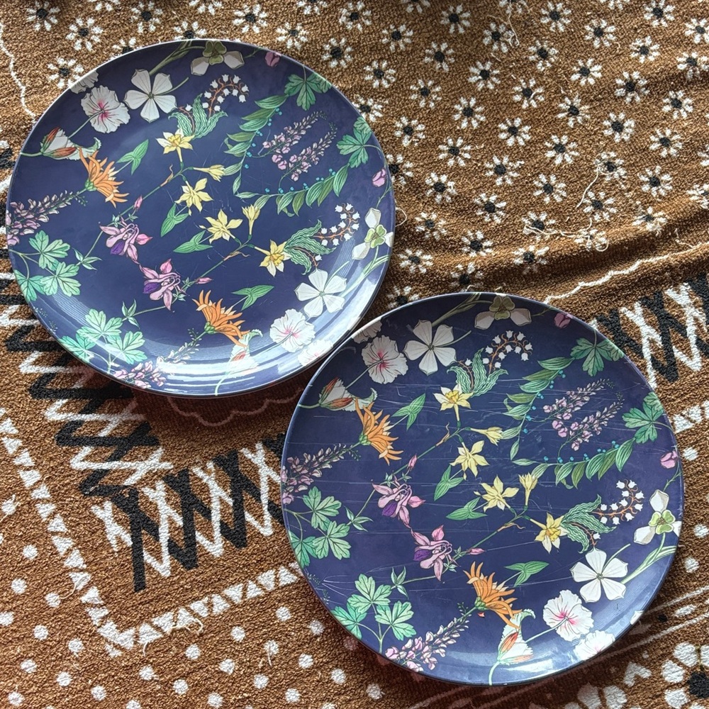 Katie Kime Set of Two Floral Melamine Dinner Plates